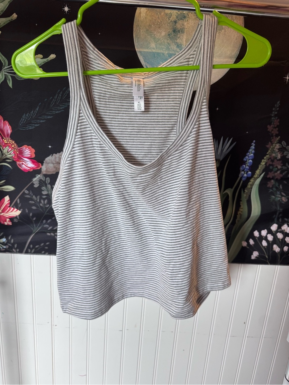wild fable Gray and White Striped Scoop Tank